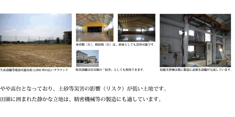 やや高台となっており、土砂等災害の影響（リスク）が低い土地です。